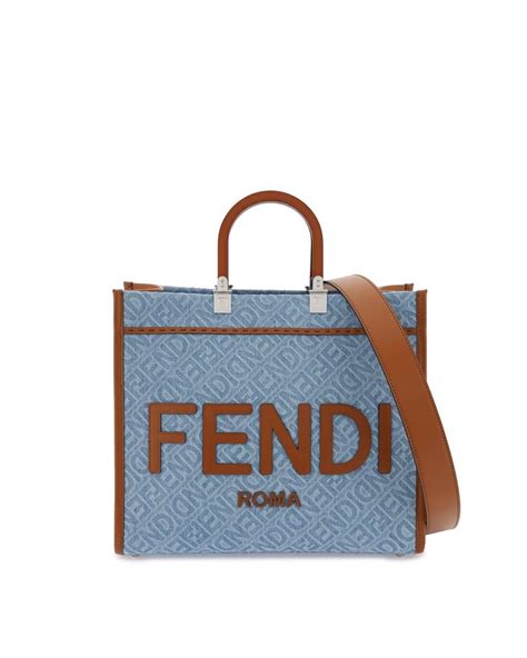 fendi way small tote|Fendi denim tote.